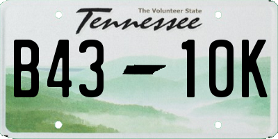 TN license plate B4310K