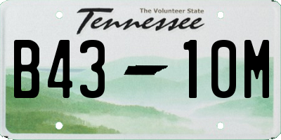 TN license plate B4310M