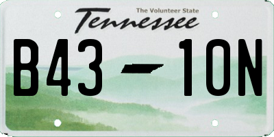 TN license plate B4310N