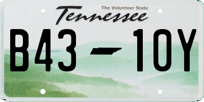 TN license plate B4310Y