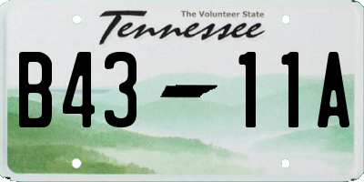 TN license plate B4311A