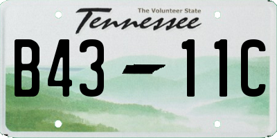 TN license plate B4311C