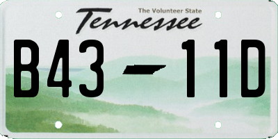 TN license plate B4311D