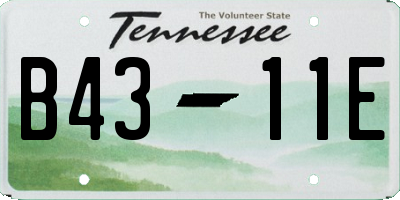 TN license plate B4311E