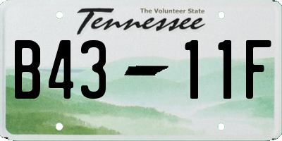 TN license plate B4311F