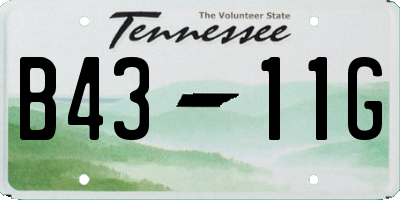 TN license plate B4311G