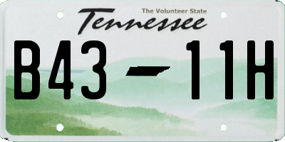 TN license plate B4311H