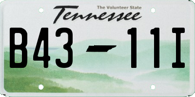 TN license plate B4311I