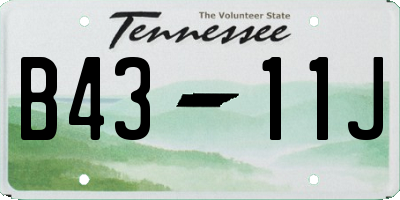 TN license plate B4311J