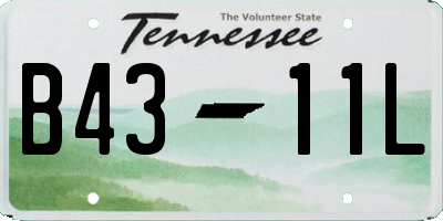 TN license plate B4311L