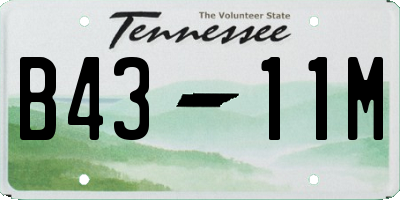 TN license plate B4311M