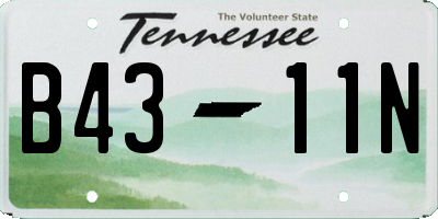 TN license plate B4311N