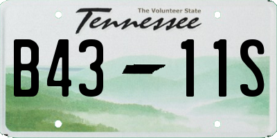 TN license plate B4311S