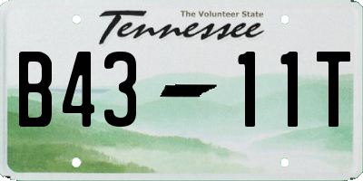 TN license plate B4311T