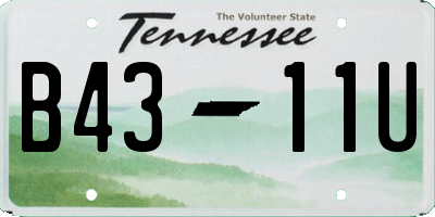 TN license plate B4311U