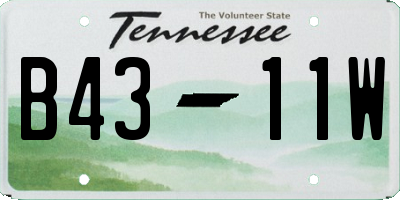 TN license plate B4311W