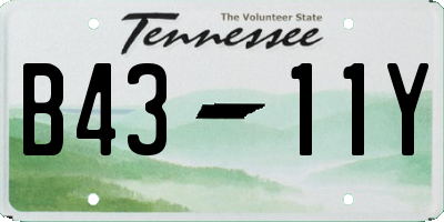 TN license plate B4311Y