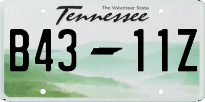TN license plate B4311Z