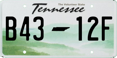 TN license plate B4312F
