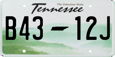 TN license plate B4312J