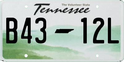 TN license plate B4312L