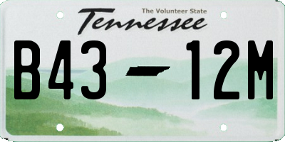 TN license plate B4312M