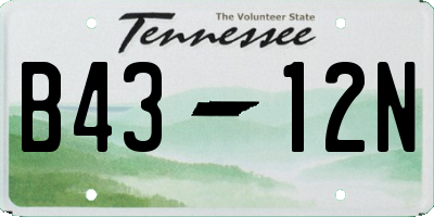 TN license plate B4312N
