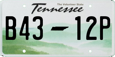 TN license plate B4312P