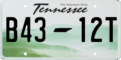 TN license plate B4312T
