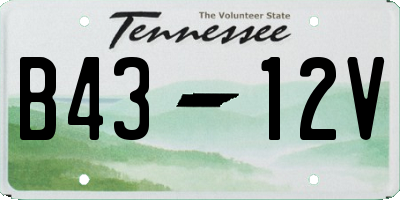 TN license plate B4312V