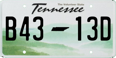 TN license plate B4313D