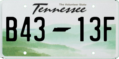TN license plate B4313F