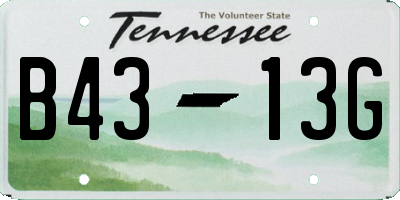 TN license plate B4313G