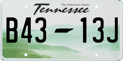 TN license plate B4313J
