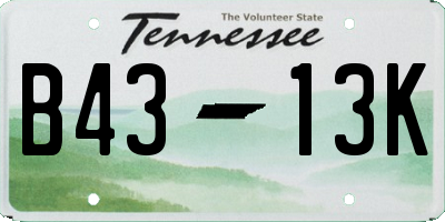TN license plate B4313K