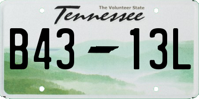 TN license plate B4313L