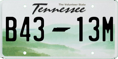 TN license plate B4313M