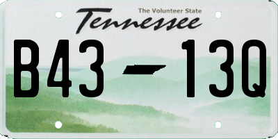TN license plate B4313Q