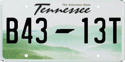 TN license plate B4313T