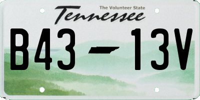 TN license plate B4313V