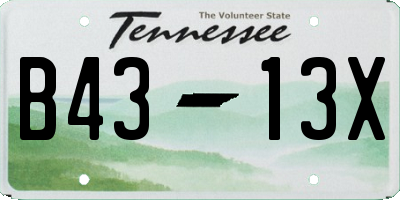 TN license plate B4313X