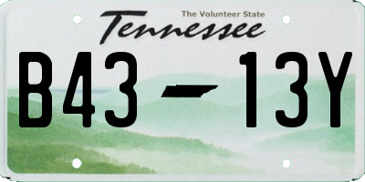 TN license plate B4313Y