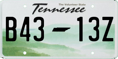 TN license plate B4313Z