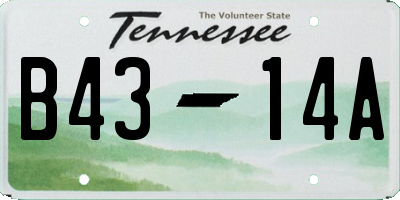 TN license plate B4314A
