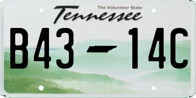 TN license plate B4314C