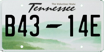TN license plate B4314E