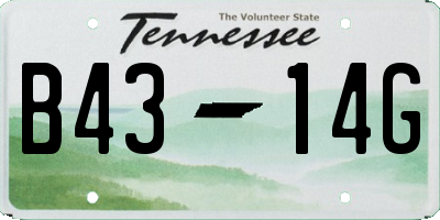 TN license plate B4314G