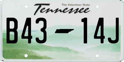 TN license plate B4314J