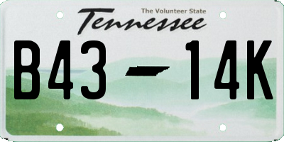 TN license plate B4314K