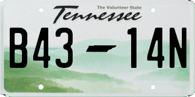 TN license plate B4314N